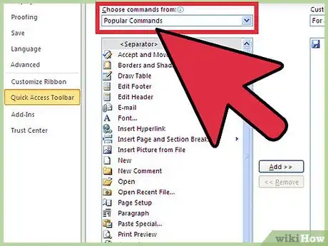 Image titled Add Commands to the Quick Access Toolbar Step 7