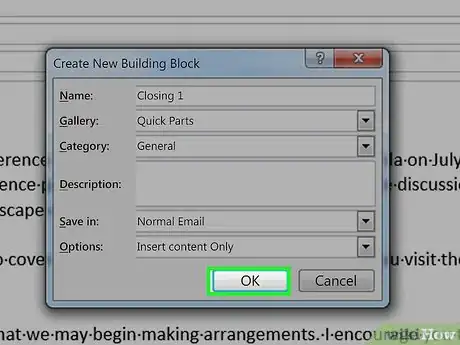 Image titled Save Quick Parts in Outlook Step 9