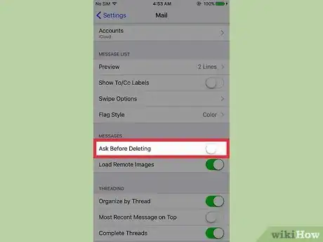 Image titled Delete Mail App Messages Without Confirming on an iPhone Step 3