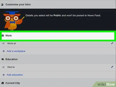 Image titled Add Work on Facebook Step 5