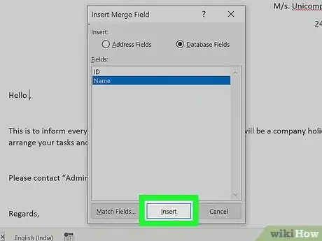 Image titled Mail Merge Using a List from Access Database Step 16