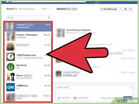 Image titled Hide a Facebook Message Step 2
