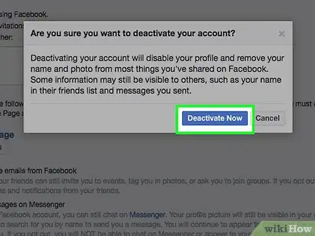 Image titled Deactivate a Facebook Account Step 25