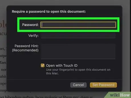 Image titled Password Protect a Document on Mac Step 9