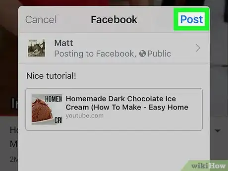 Image titled Post a YouTube Video on Facebook Step 8