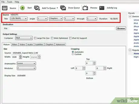 Image titled Rip Dvd Movie to Mkv by Handbrake Step 5