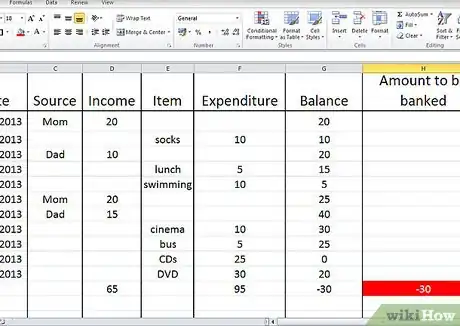 Image titled Build a Budget Spreadsheet (Teenagers) Step 12