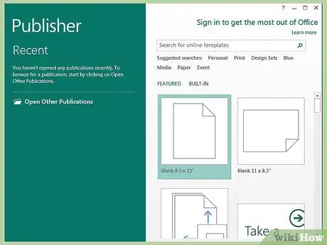 Image titled Make a Monthly Calendar with Microsoft Publisher Step 1