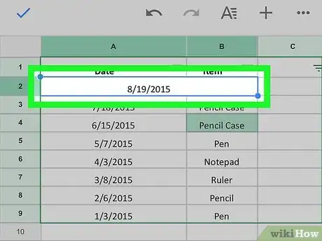 Image titled Split a Cell on Google Sheets on iPhone or iPad Step 3