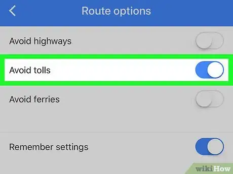 Image titled Avoid Tolls on Google Maps on iPhone or iPad Step 7