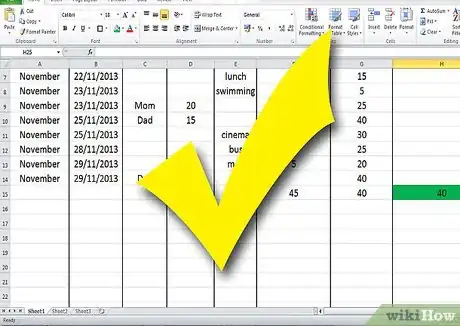 Image titled Build a Budget Spreadsheet (Teenagers) Step 13