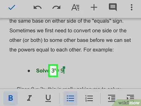 Image titled Put an Exponent in Google Docs Step 7