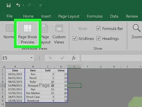 Image titled Adjust Page Breaks in Excel Step 7