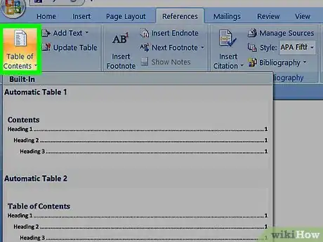Image titled Create a Table of Contents for a Word Document Step 3