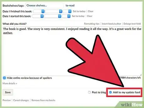 Image titled Write a New Review on Goodreads Step 13