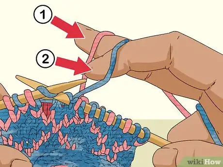 Image titled Hold Yarn when Stranded Knitting Step 3