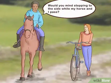 Image titled Yield to a Horse on a Multi Use Trail Step 13