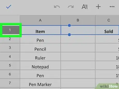 Image titled Freeze a Row on Google Sheets on iPhone or iPad Step 4
