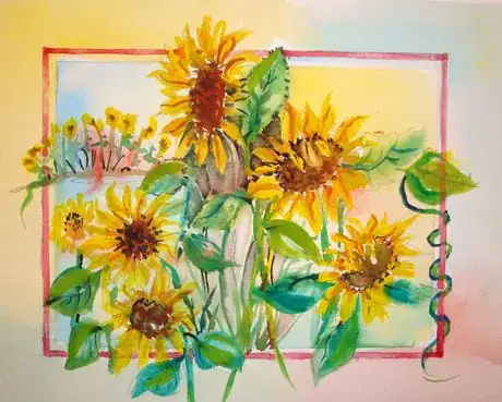 Image titled Sunflowers in frame