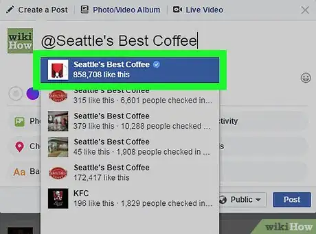 Image titled Tag a Facebook Business Page on a PC or Mac Step 8