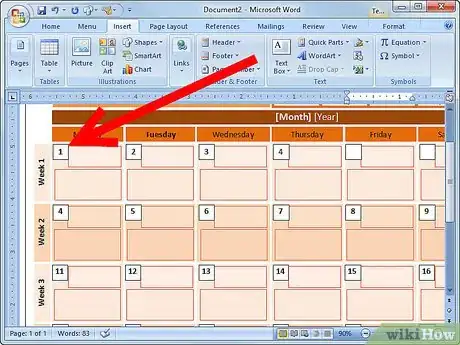 Image titled Create an Event Calendar in Microsoft Word 2008 Step 7