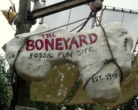 Image titled The Boneyard Sign Play Area Animal Kingdom Discovery Island