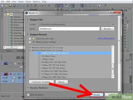 Image titled Save a Project in Youtube Format on Sony Vegas Step 12