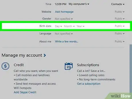 Image titled Hide Your Birthday on Skype on PC or Mac Step 5