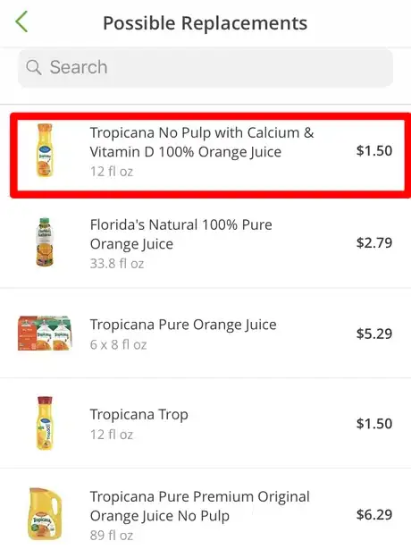 Image titled Pick a Specific Replacement for an Item in an Instacart Order Step 6.png