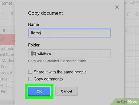 Image titled Save on Google Sheets on PC or Mac Step 7