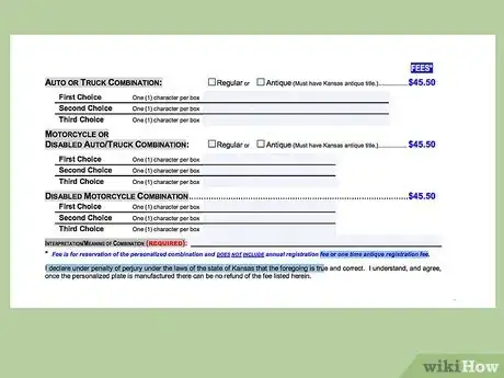 Image titled Get a Personalized License Plate in Kansas Step 4