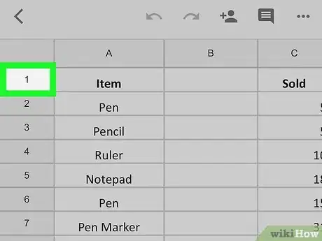 Image titled Freeze a Row on Google Sheets on iPhone or iPad Step 3