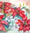 Paint Red Poinsettias in Watercolor
