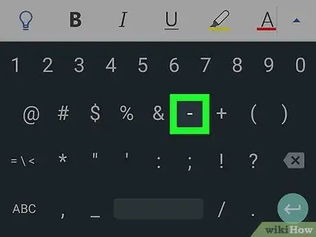 Image titled Make a Dash in Microsoft Word on Android Step 5