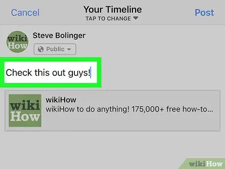 Image titled Share a Facebook Page on iPhone or iPad Step 4