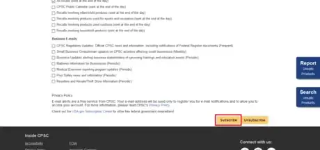 Image titled USCPSC Subscriptions page subscribe.png