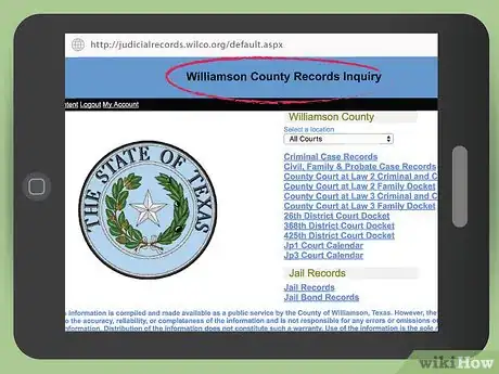 Image titled Find out if Someone Is in Jail in Williamson County, Texas Step 1