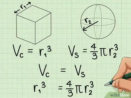 Image titled Determine a Cube and Sphere of Equal Volume Step 1