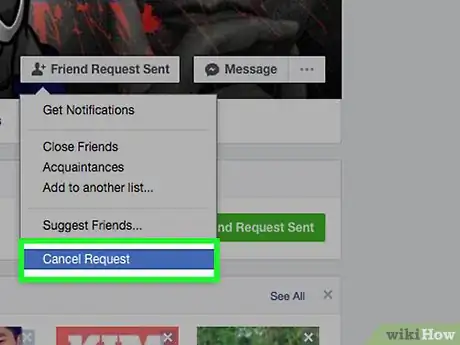 Image titled Cancel a Friend Request on Facebook Step 4