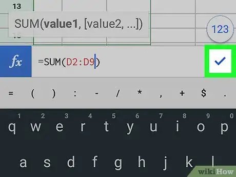 Image titled Total a Column on Google Sheets on Android Step 9
