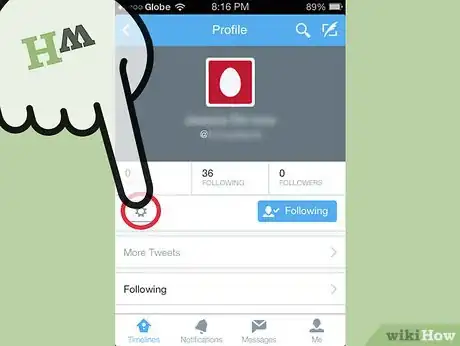 Image titled Get Push Notifications for a Users Tweets on Twitter for iPhone Step 8