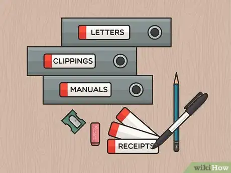 Image titled Organize Binders on a Shelf Step 1