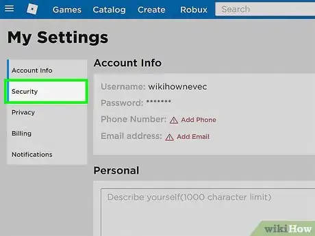Image titled Set Up Account Security on ROBLOX Step 6