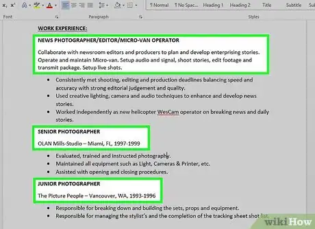 Image titled Create a Photography Resume Step 8