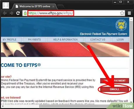 Image titled Sign up for an EFTPS Account Step 1
