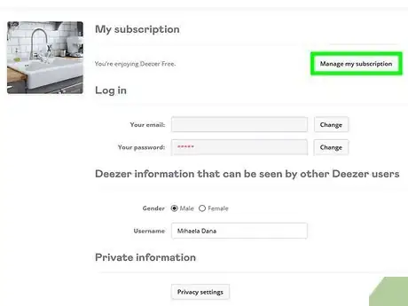 Image titled Cancel Your Deezer Subscription on PC or Mac Step 5