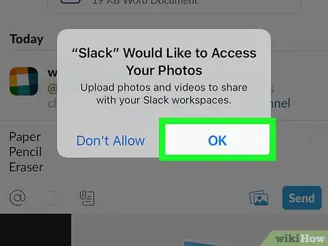 Image titled Post Images on Slack on iPhone or iPad Step 6