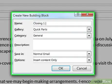 Image titled Save Quick Parts in Outlook Step 8