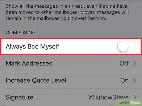 Image titled No Longer Bcc Yourself for Emails Composed on an iPhone Step 4