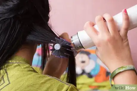 Image titled Straighten Hair with a Roller Brush Step 9